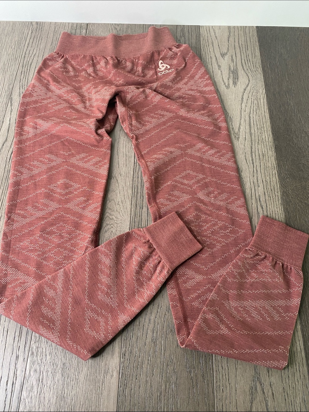 Odlo Seamless Dusty Rose Patterned Leggings with High Waist Women’s Small - 1464